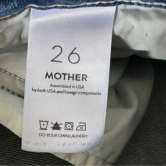 Mother The Dazzler High Rise Straight Leg Jean Medium Blue Cowboys Don't Cry 26 - Picture 10 of 16